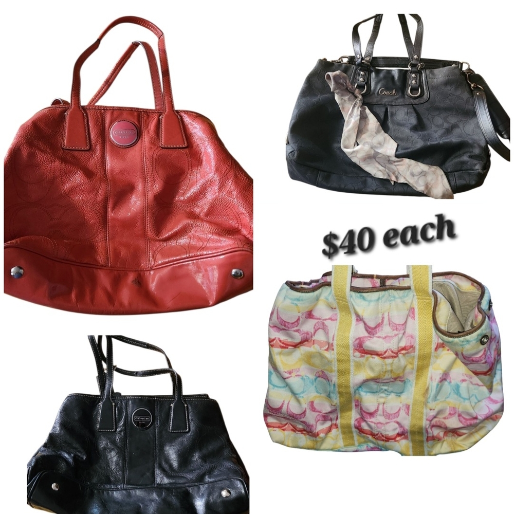 Coach Red, Black, and Multicolor Women's Totes